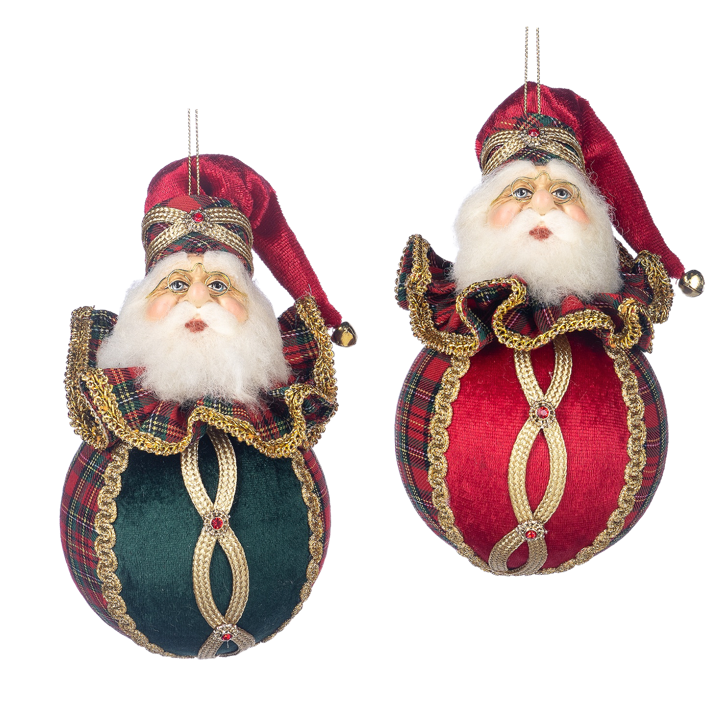 Goodwill Belgium Highland Tartan Santa Ornaments