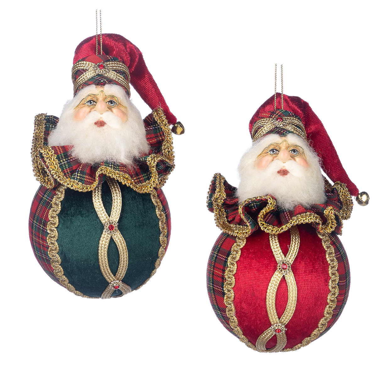 Goodwill Belgium Highland Tartan Santa Ornaments