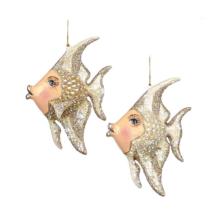 Jewel of the Sea Angel Fish Ocean Theme Ornaments