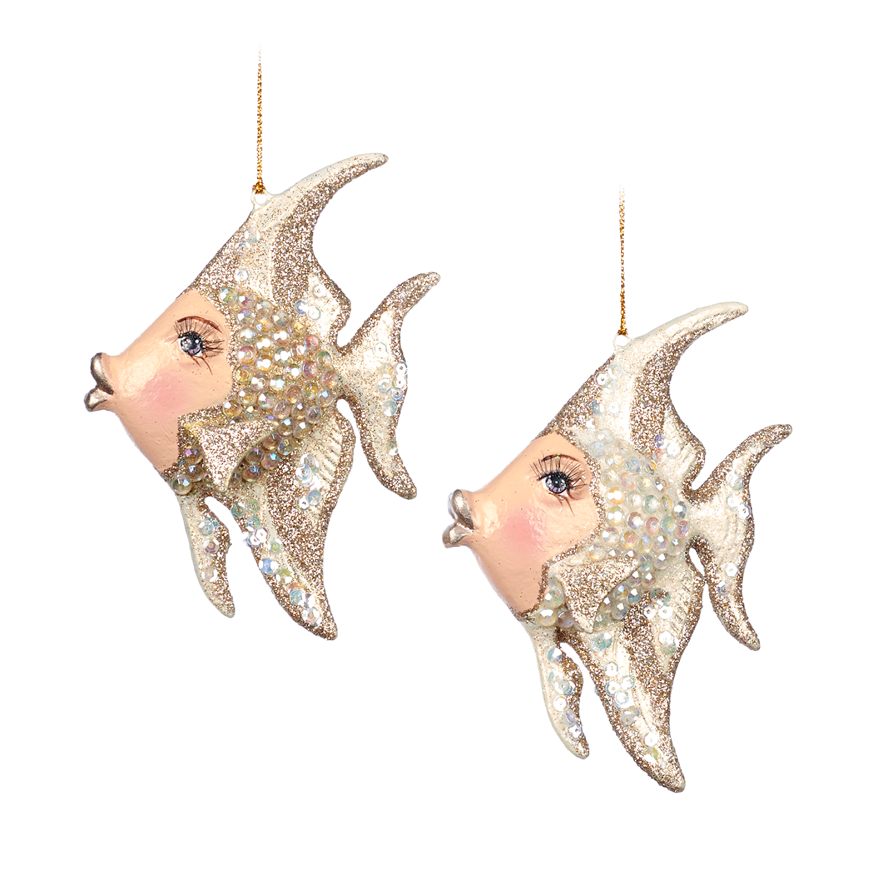 Jewel of the Sea Angel Fish Ocean Theme Ornaments