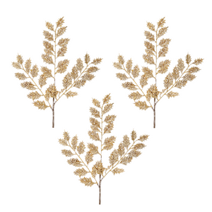 Goodwill Belgium Metallic Holly Leaf Pearl Stems