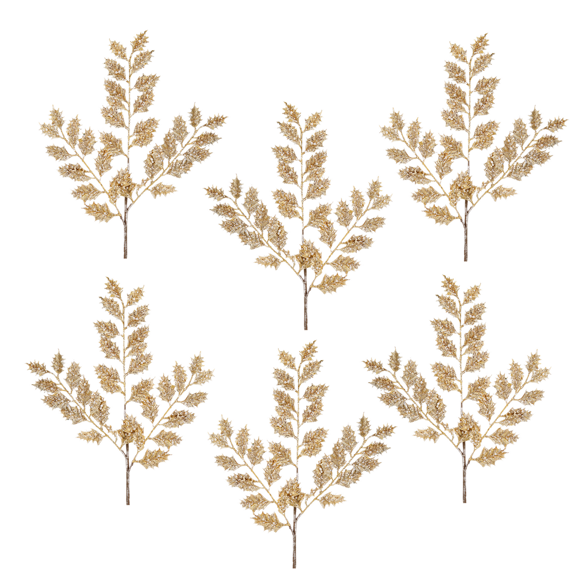 Goodwill Belgium Metallic Holly Leaf Pearl Stems