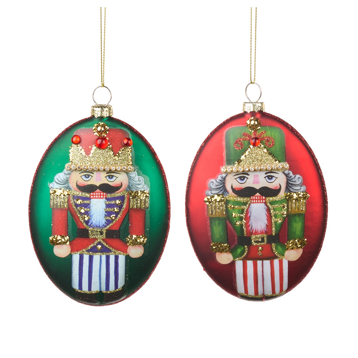 Goodwill-Belgium-Glass-Nutcracker-Oval-Disc-Ornament-Duo