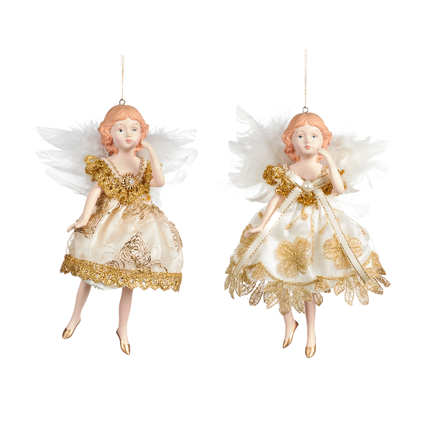 Precious Lace Angel Ornaments (Set of 2) 7"