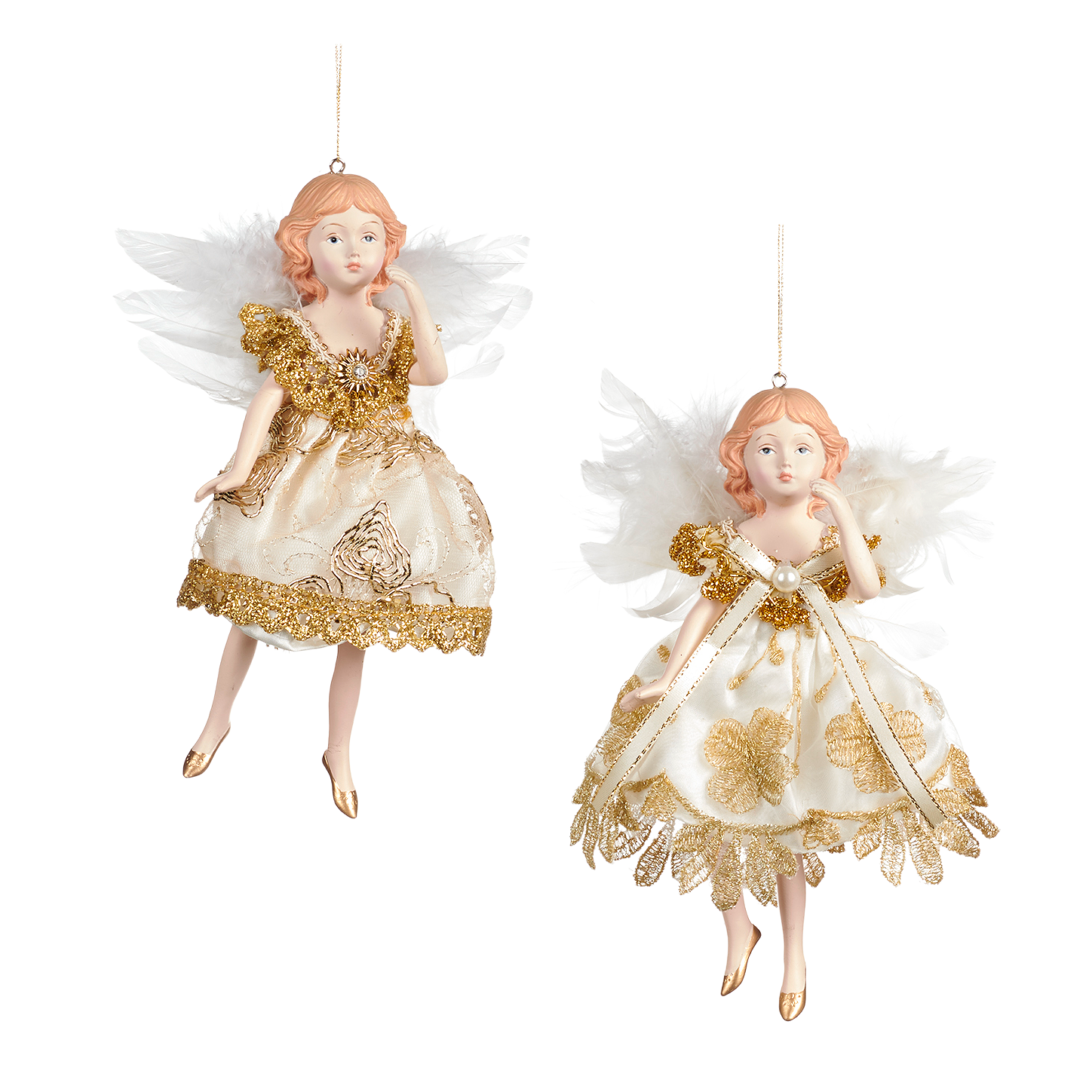 Precious Lace Angel Ornaments 18cm (Set of 2)