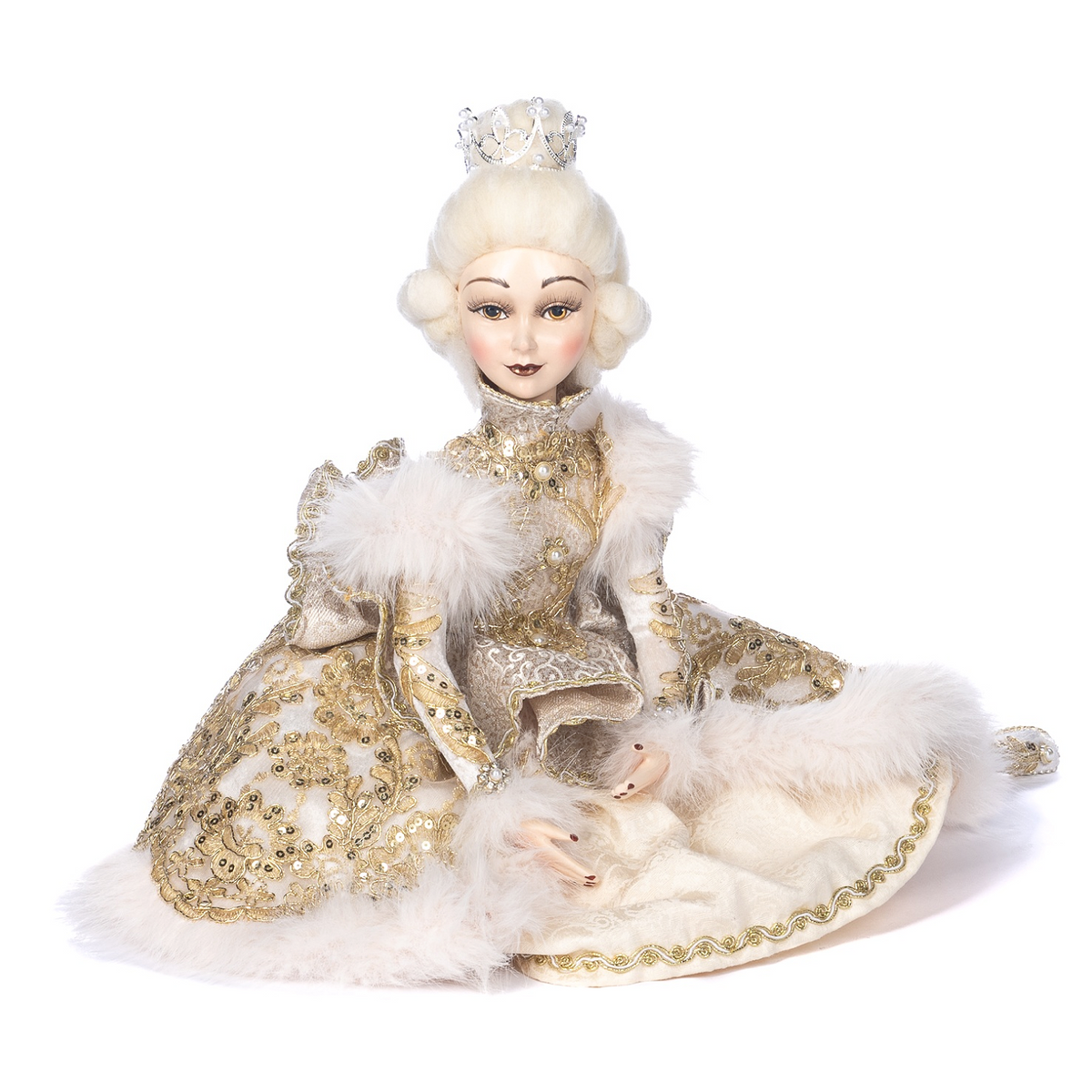 Goodwill Belgium Regal Winter Fairytale Seated Lady Doll