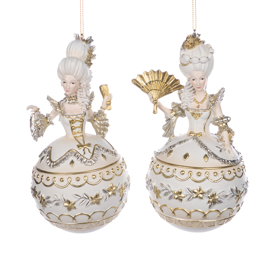 Goodwill Belgium Rococo Ball Gown Ladies Ornament Duo Fabulous Fairytales
