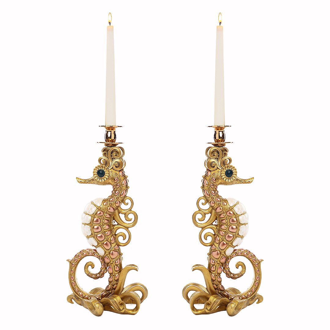 Goodwill Belgium Rococo Seahorse Candle Holders