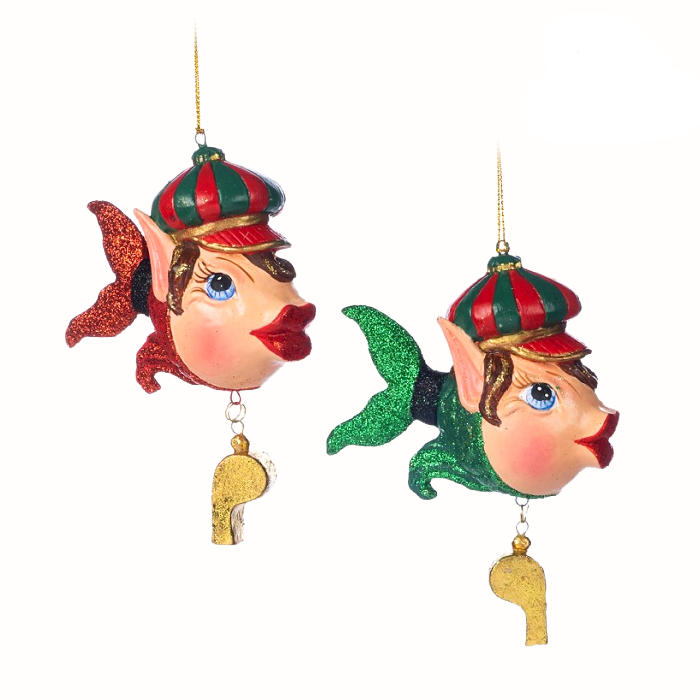 Goodwill Belgium Santa Express Helper Elf Fish Christmas Ornament