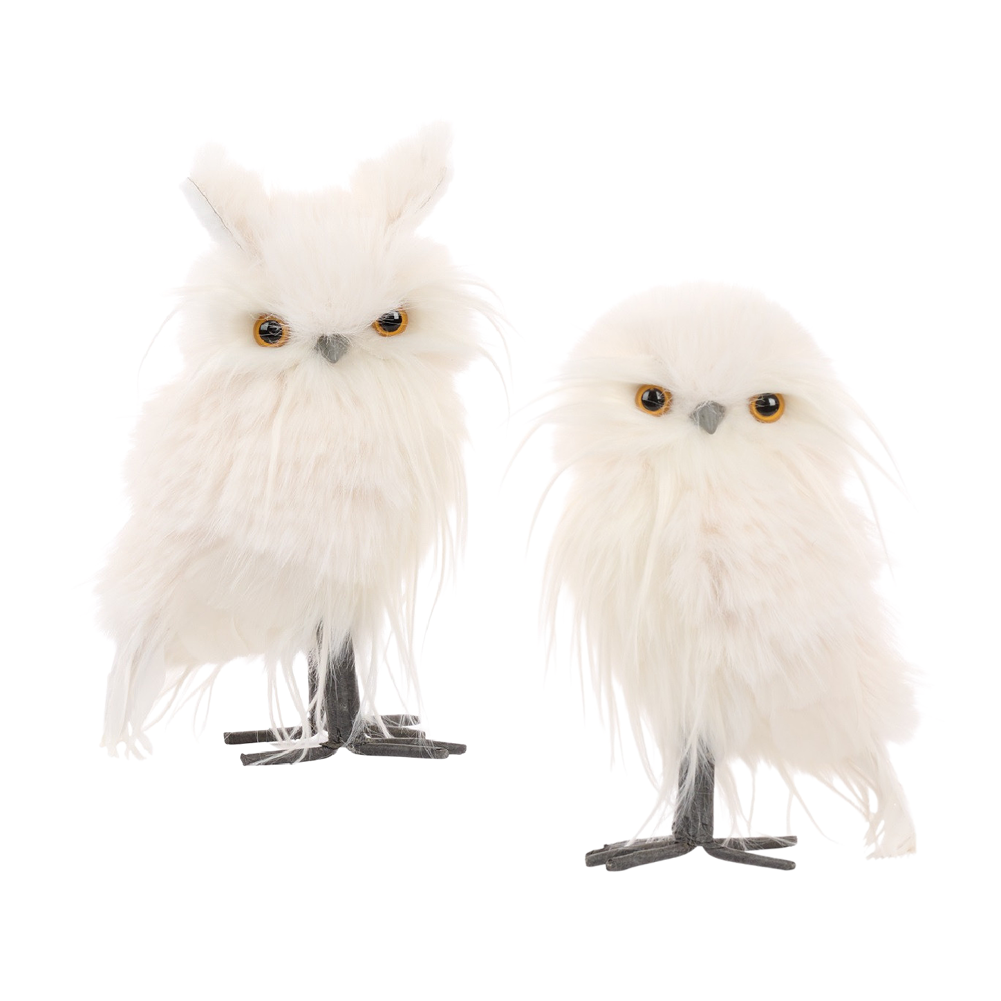Snowdrift Owl Duo Medium 8" (Set of 2)