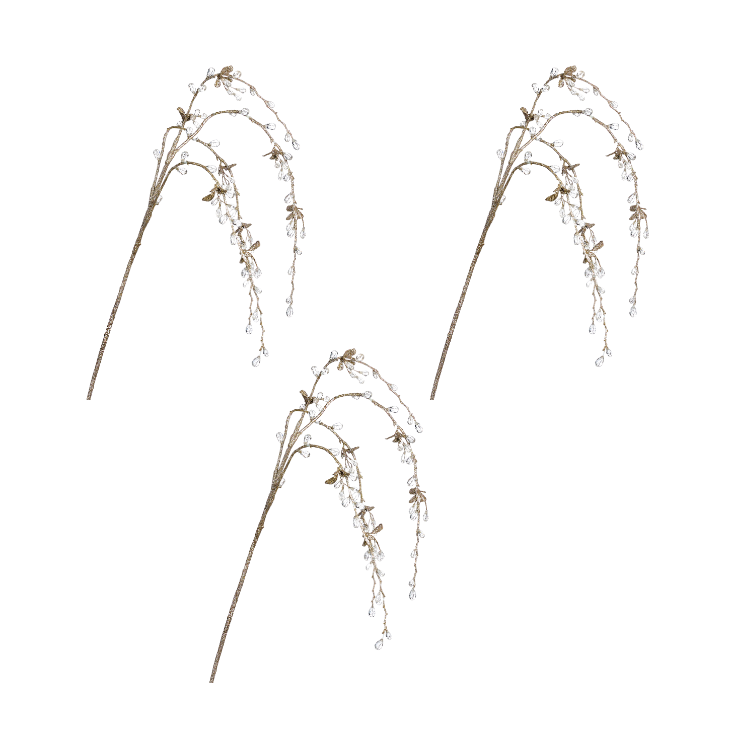 Winter Ice Jewel Drops Hanging Stems Decorations
