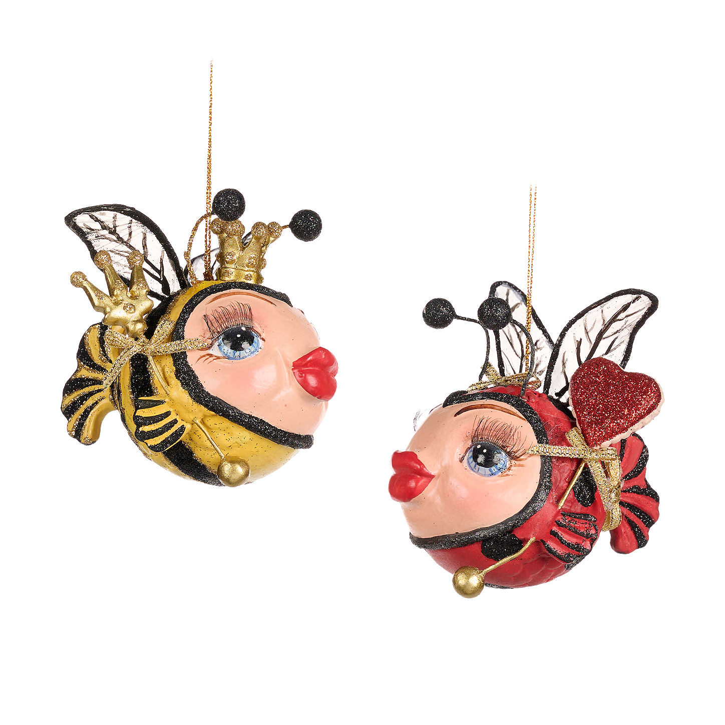 Bumble Bee Ladybug Fish Ornament 4.5"