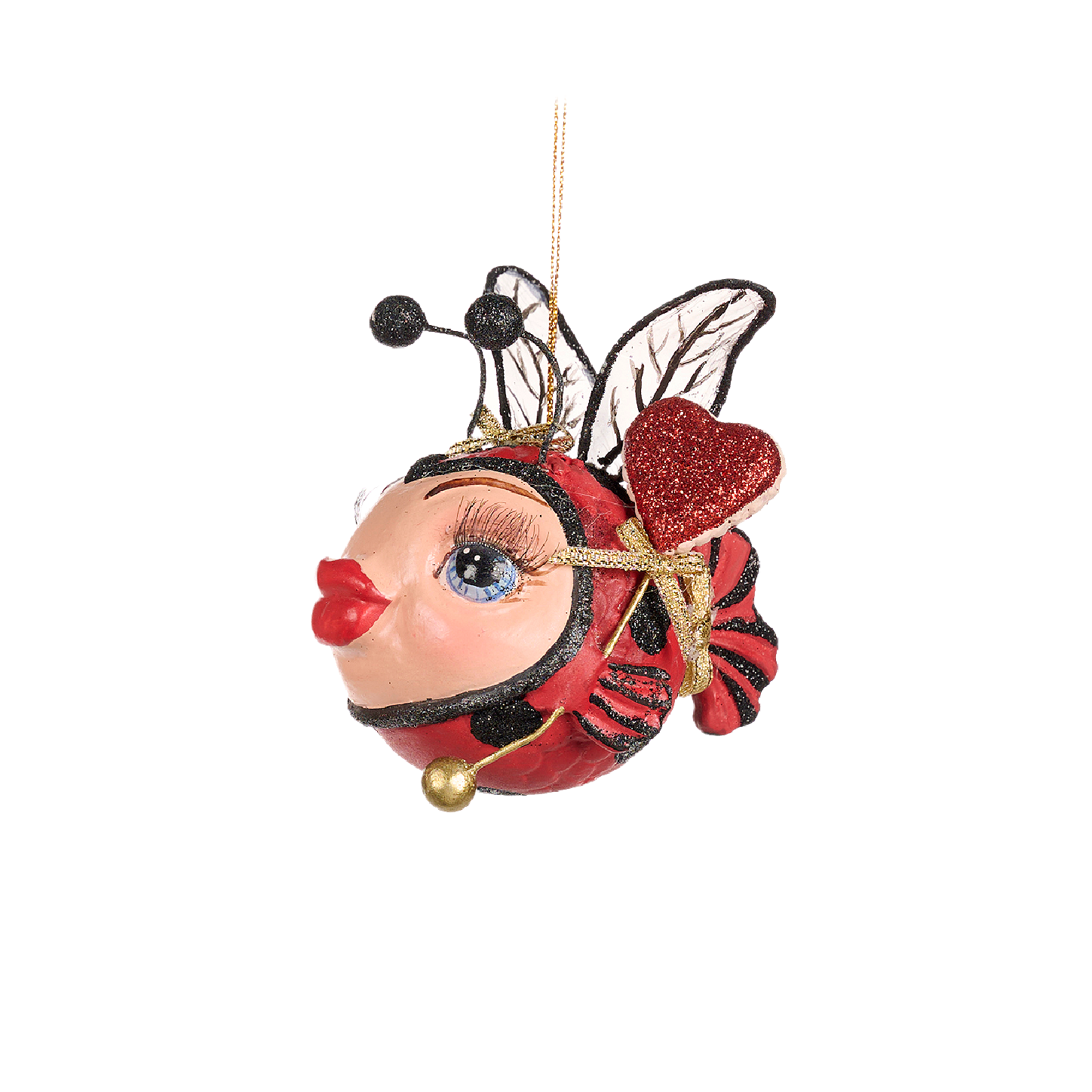 Bumble Bee Ladybug Fish Ornament 4.5"