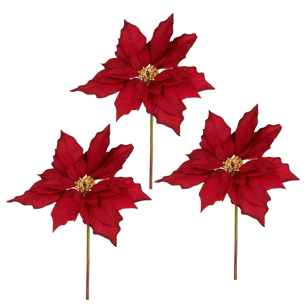 Goodwill MG Classic Poinsettia Stem Christmas Decoration