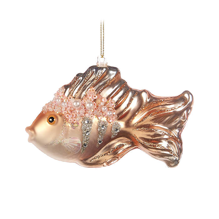 Goodwill M&amp;G Holiday Decor Golden Blush Pearl Fish Ornament