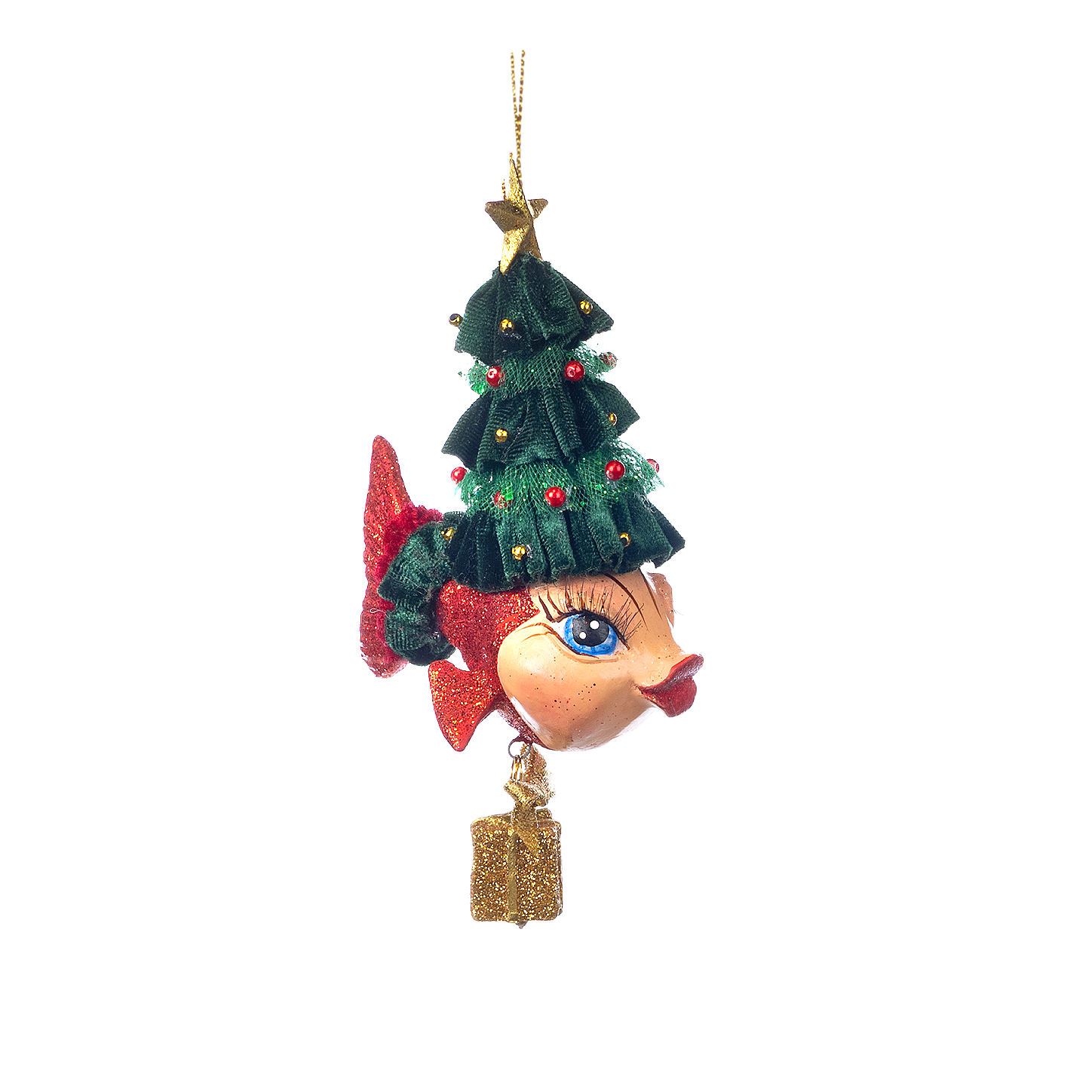 Holiday Tree Fish Ornament 6"