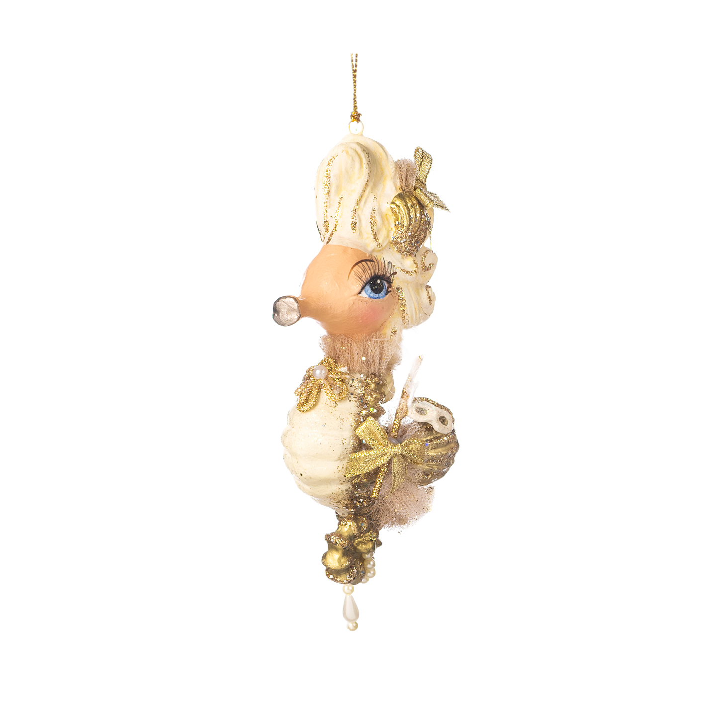 Marie Antoinette Seahorse Ornament 6.5"