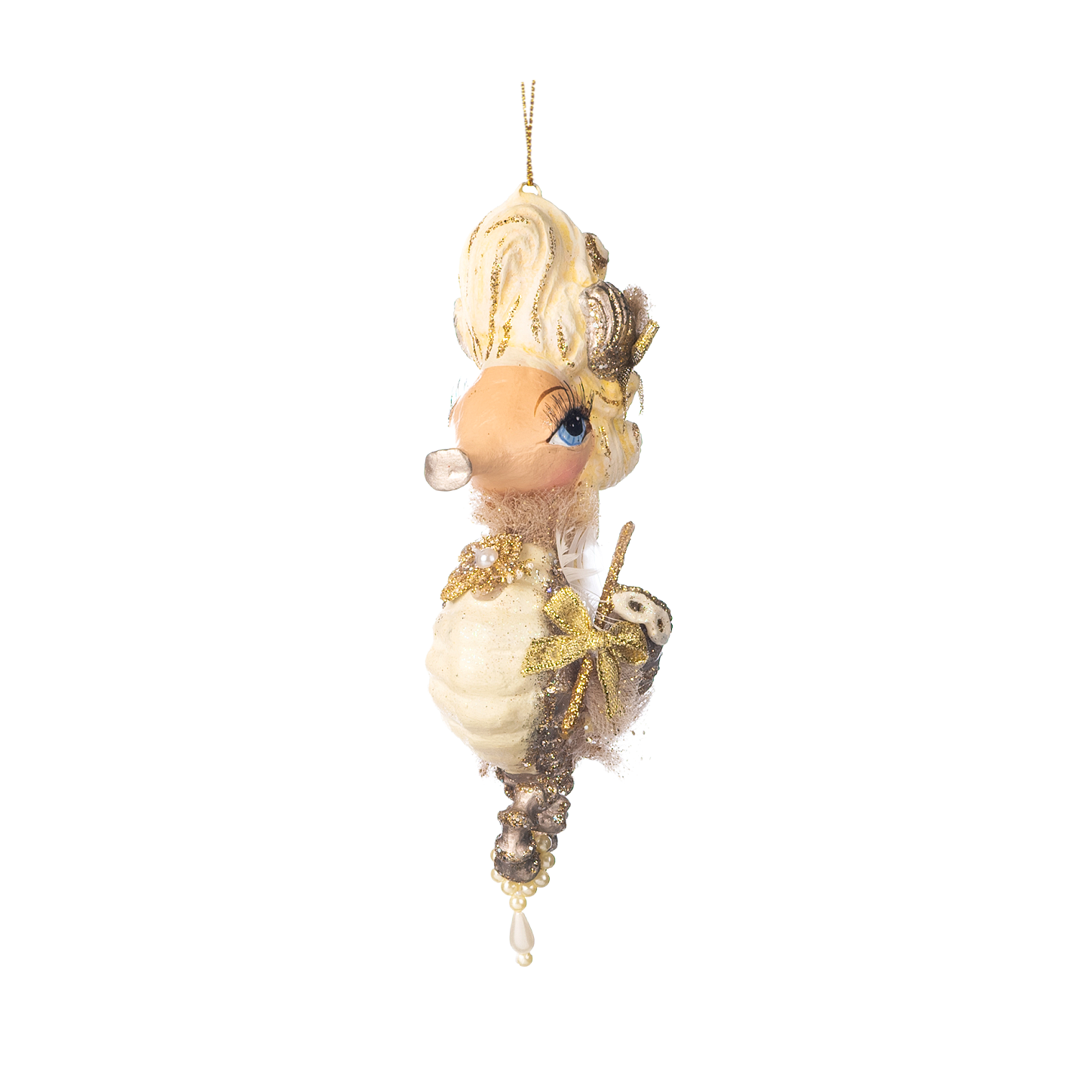 Marie Antoinette Seahorse Ornament 6.5"