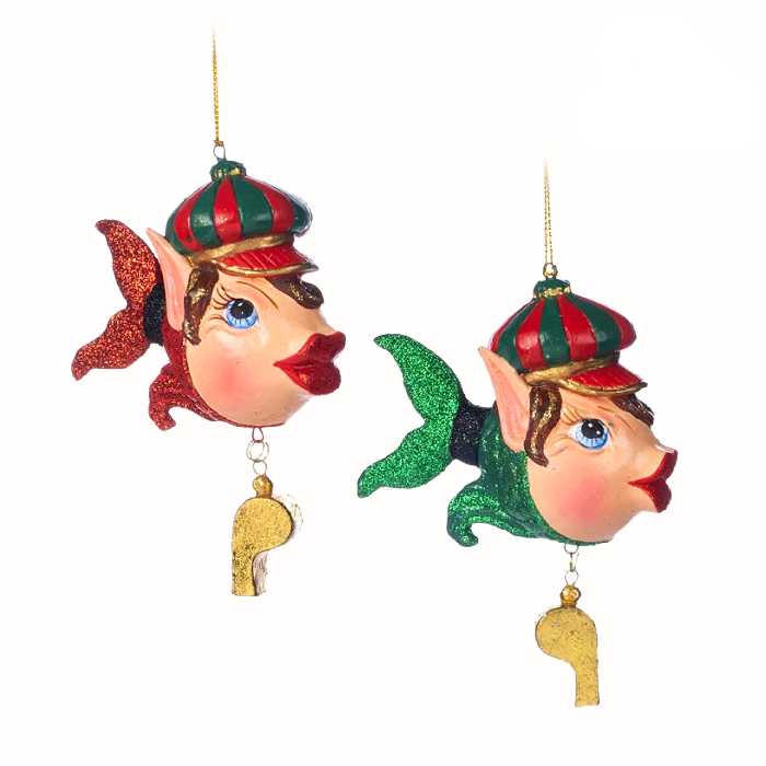 Goodwill M&G Santa's Little Helper Elf Fish Christmas Ornament