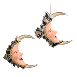 Goodwill Belgium Adelphi Art Deco Moon ornaments set of two