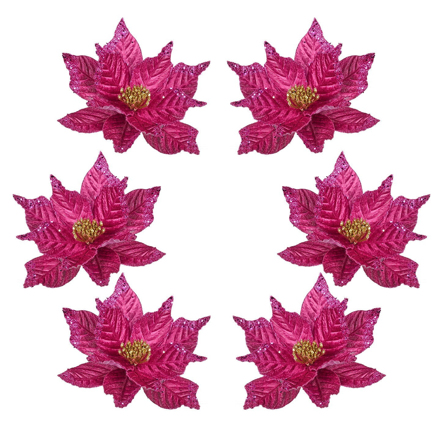 Goodwill M&G Holiday Decor
Hot Pink Sparkle Poinsettia Clips