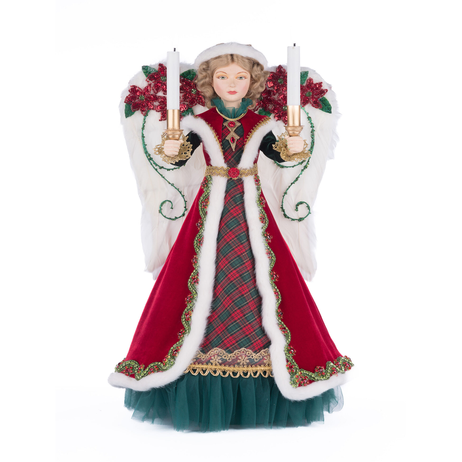 Katherine's Collection Penelope Poinsettia Angel Tree Topper