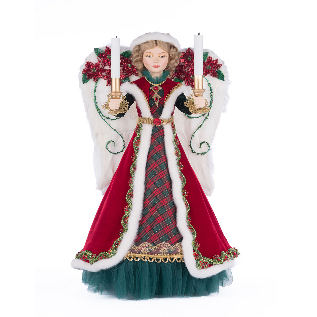 Katherine's Collection Penelope Poinsettia Angel Tree Topper