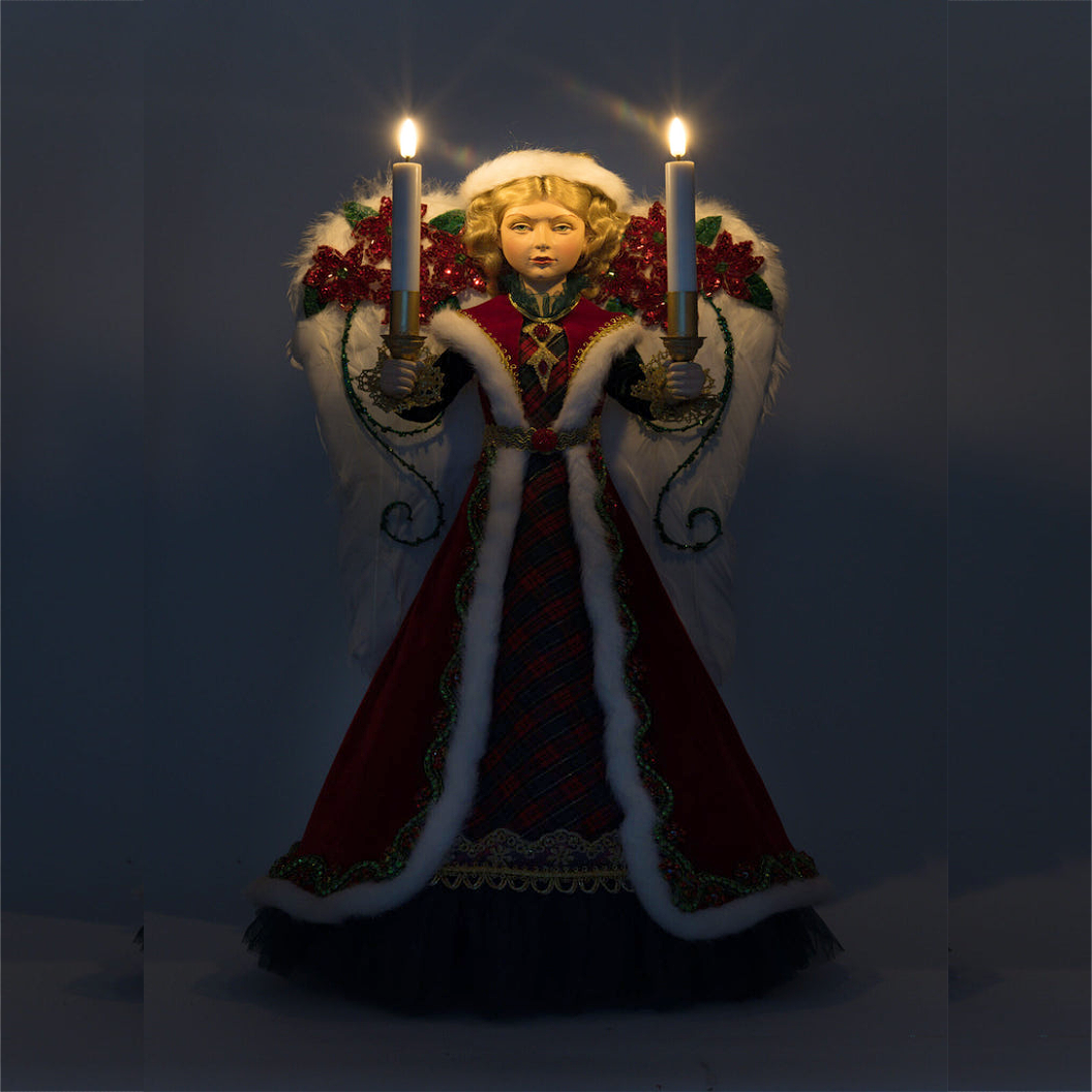 Katherine's Collection Penelope Poinsettia Angel Tree Topper