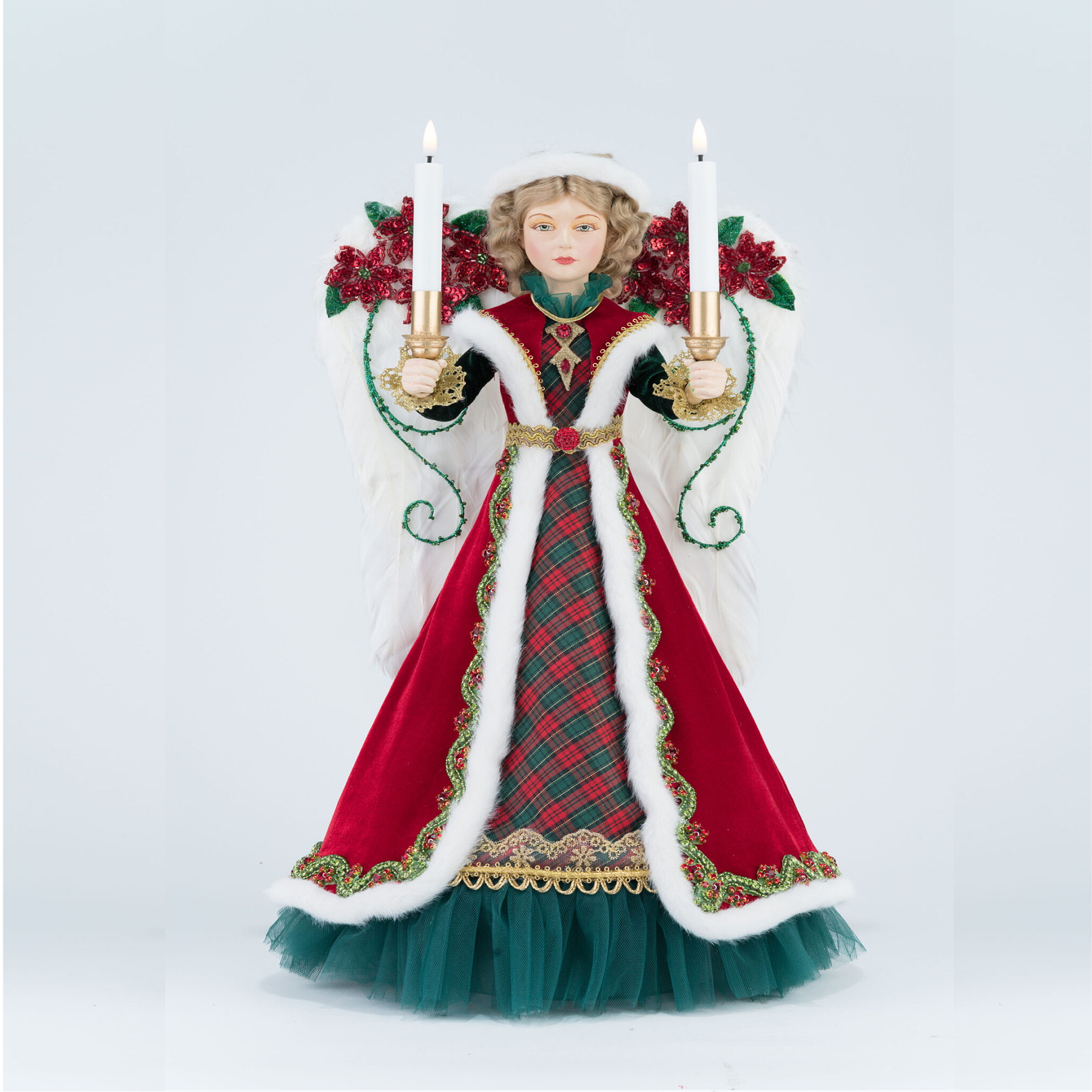 Katherine's Collection Penelope Poinsettia Angel Tree Topper