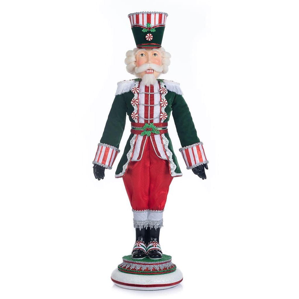 Designer Christmas nutcracker figurine in festive costume - Katherines Collection