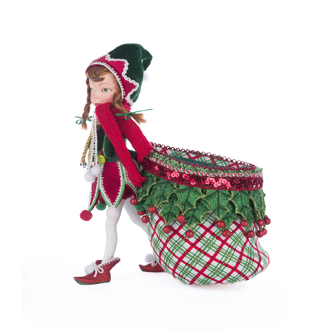 Katherine's Collection Winter Snowdrop Elf With Bag
