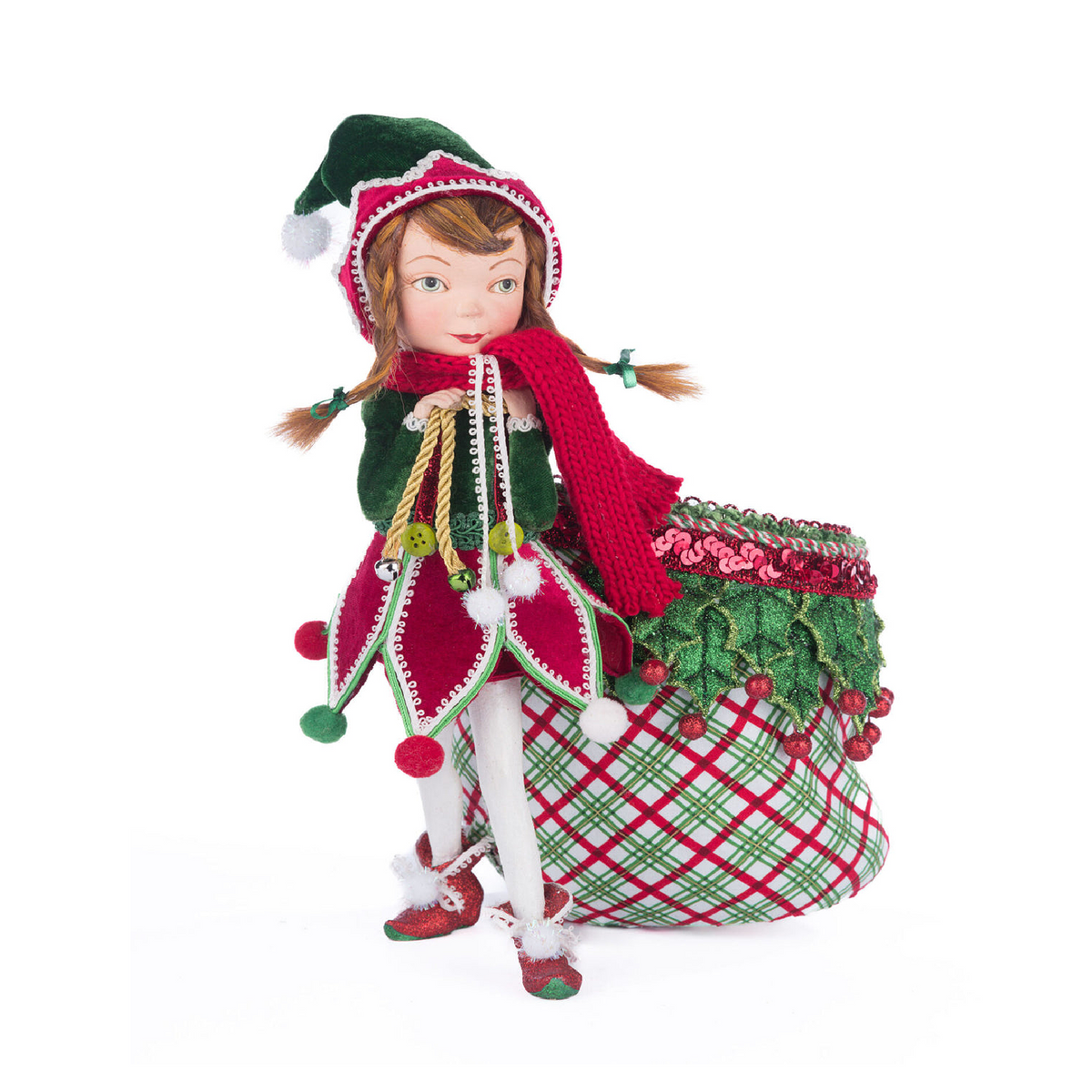 Katherine's Collection Winter Snowdrop Elf With Bag