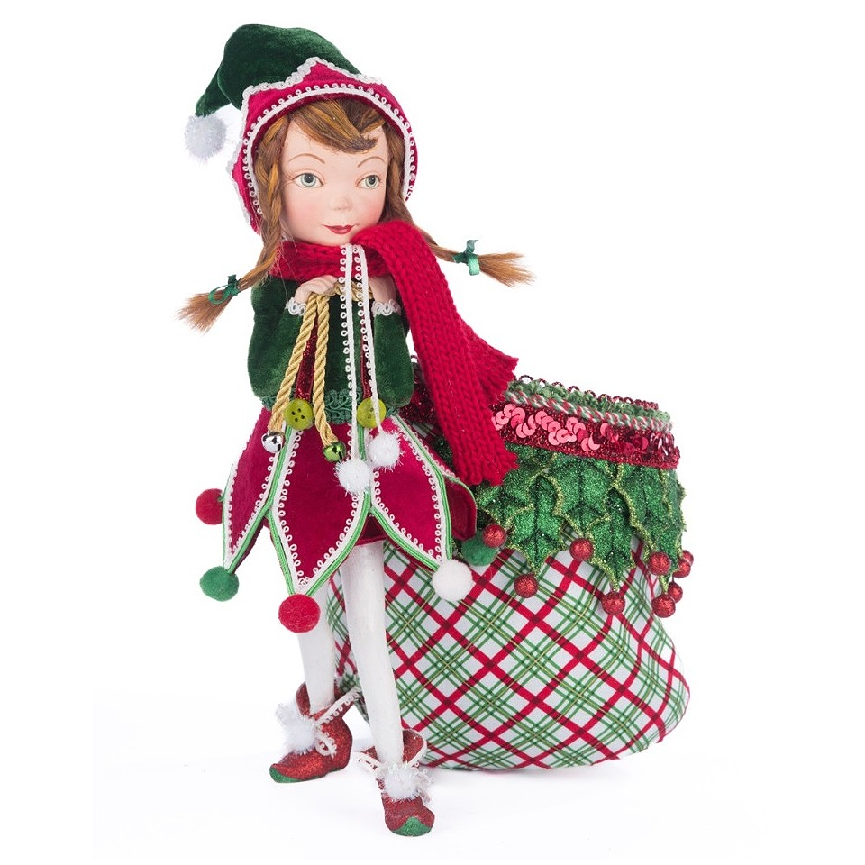 Katherine's Collection Winter Snowdrop Elf With Bag