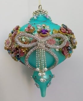 Mark Roberts Kings Jewels Turquoise Arabesque Glass Christmas Ornament