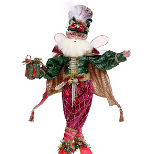 Mark Roberts All I Want for Christmas Santa Fairy collectible in velvet and gold brocade with festive gift