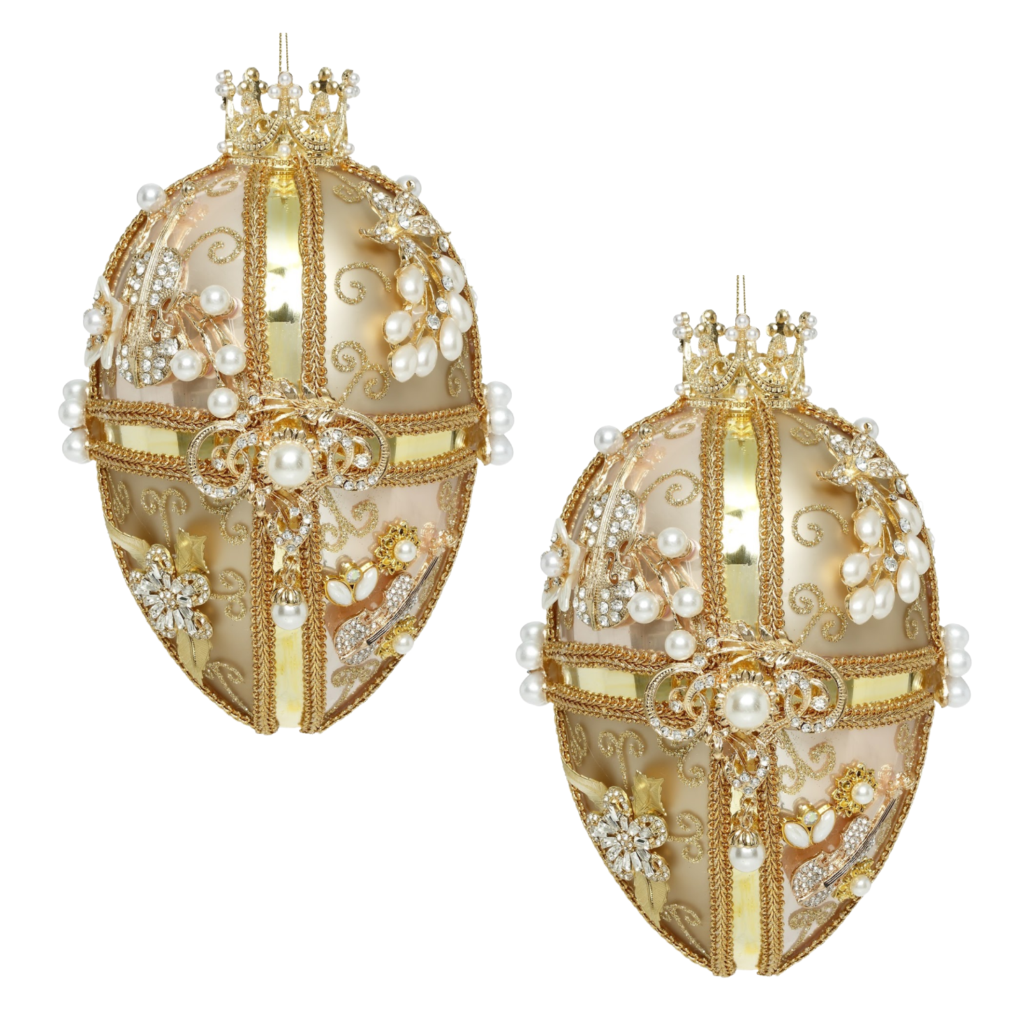 Mark Roberts Kings Jewels Crowned Ellipse Gold Cream