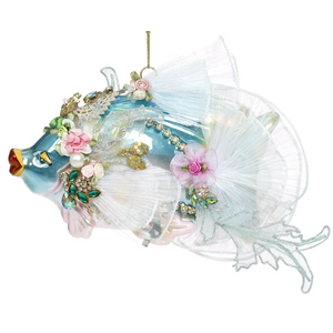 Mark Roberts Luxury Glass Ornaments Jewels of the Sea Fish Blue