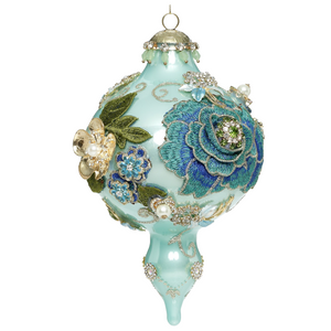 Mark Roberts Luxury Glass Kings Jewels Arabesque Finial Blue Green