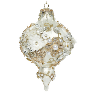 Mark Roberts Luxury Glass Kings Jewels Arabesque Finial Pearl