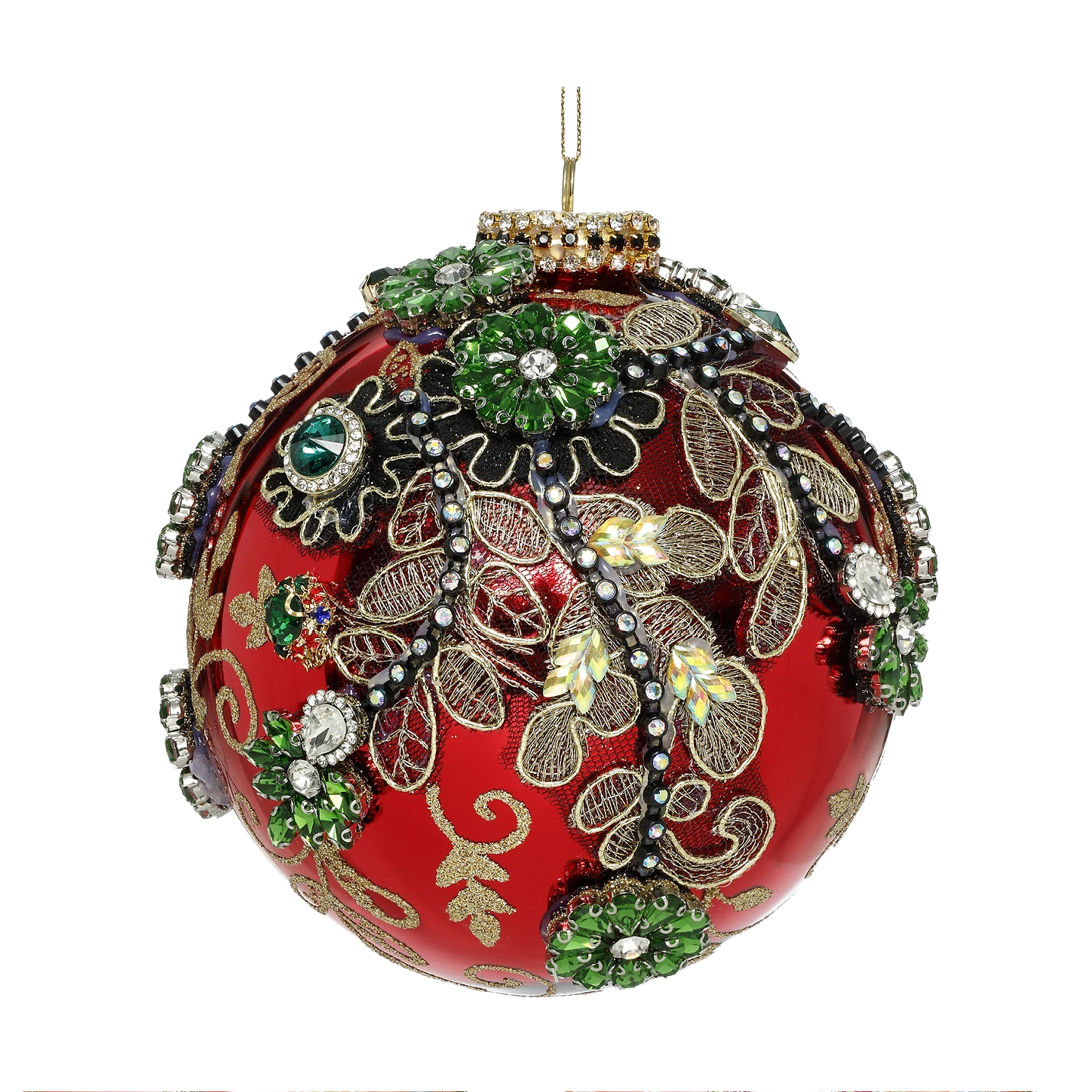 Mark Roberts Luxury Glass Kings Jewels Ball Red