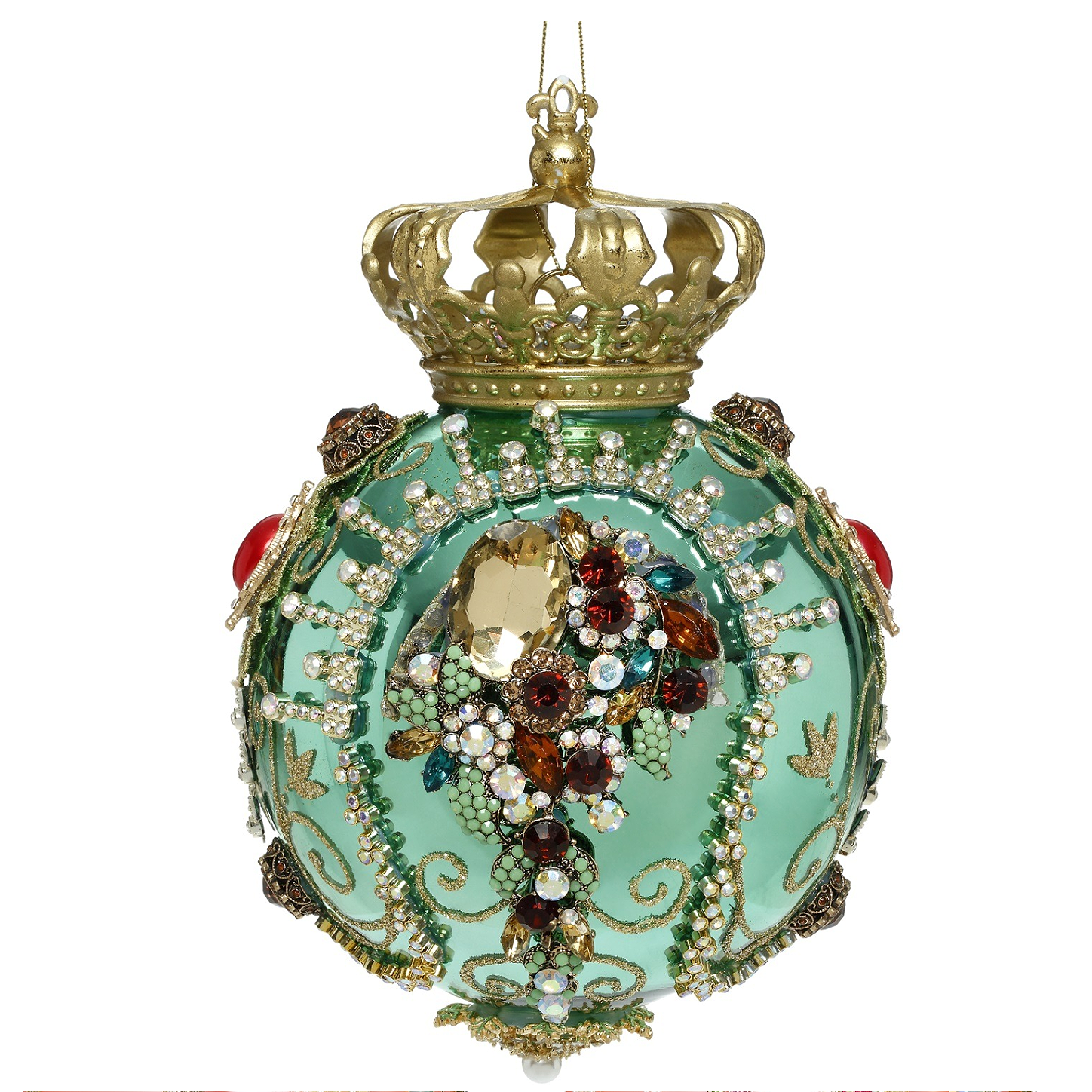 Mark Roberts Luxury Christmas Glass Kings Jewels Royal Orb Green