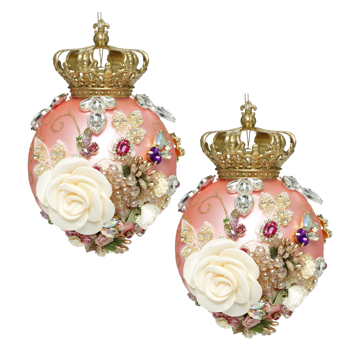 Mark Roberts Luxury Glass Kings Jewels Royal Orb Pink