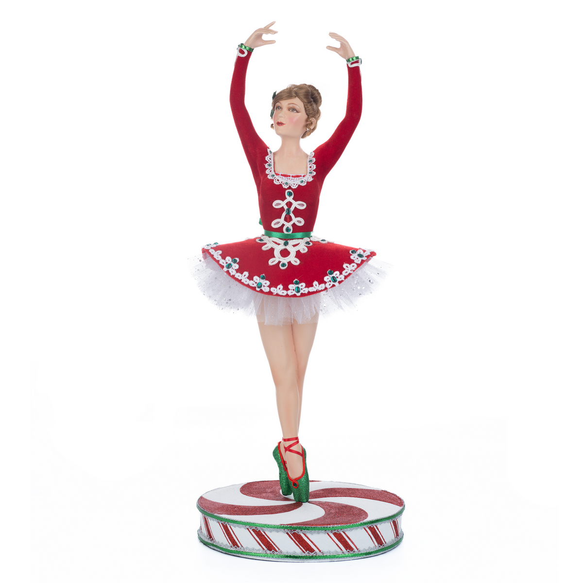 Katherine’s Collection Peppermint Palace Ballerina Doll in red costume – 61cm Christmas decoration