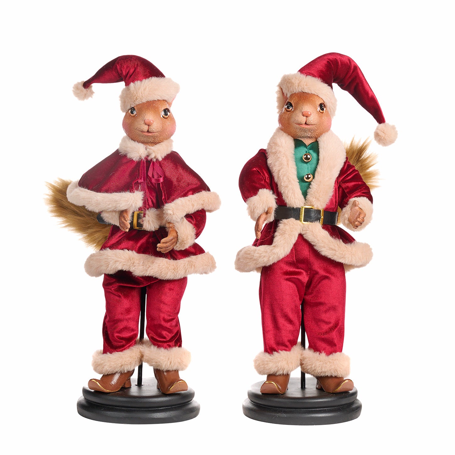 Santa Squirrel Doll with Stand