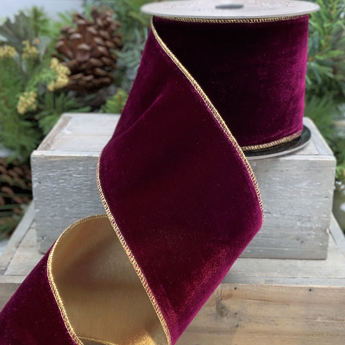 D Stevens Vintage French Plum Velvet Ribbon