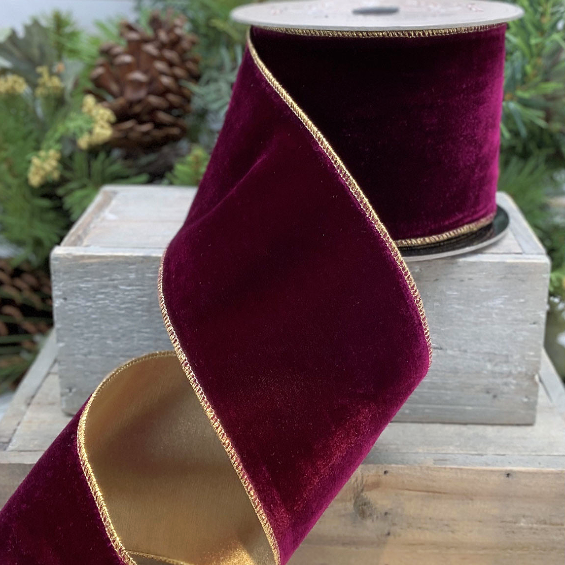 D Stevens Vintage French Plum Velvet Designer Ribbon Wired - Fabulous ...