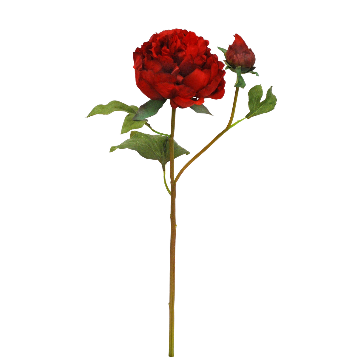 Winward Silks Rouge Red Peony With Bud