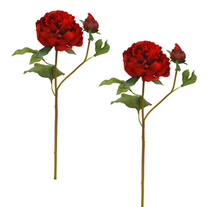 Winward Silks Rouge Red Peony With Bud