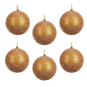 gold jewel covered christmas bauble set