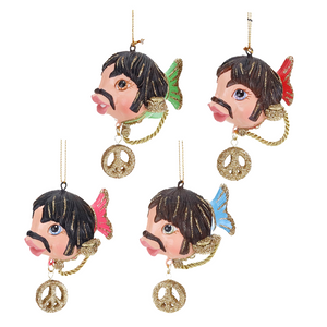 Goodwill Belgium Fab Four Peace Fish Christmas ornaments set 